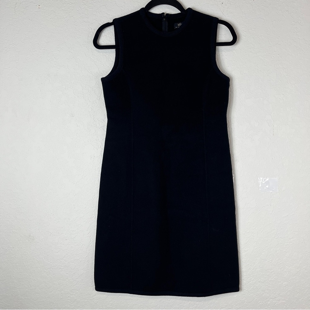 Identity by Lord and Taylor Wool Rich Blend sleeveless bodycon dress black, sz 2
